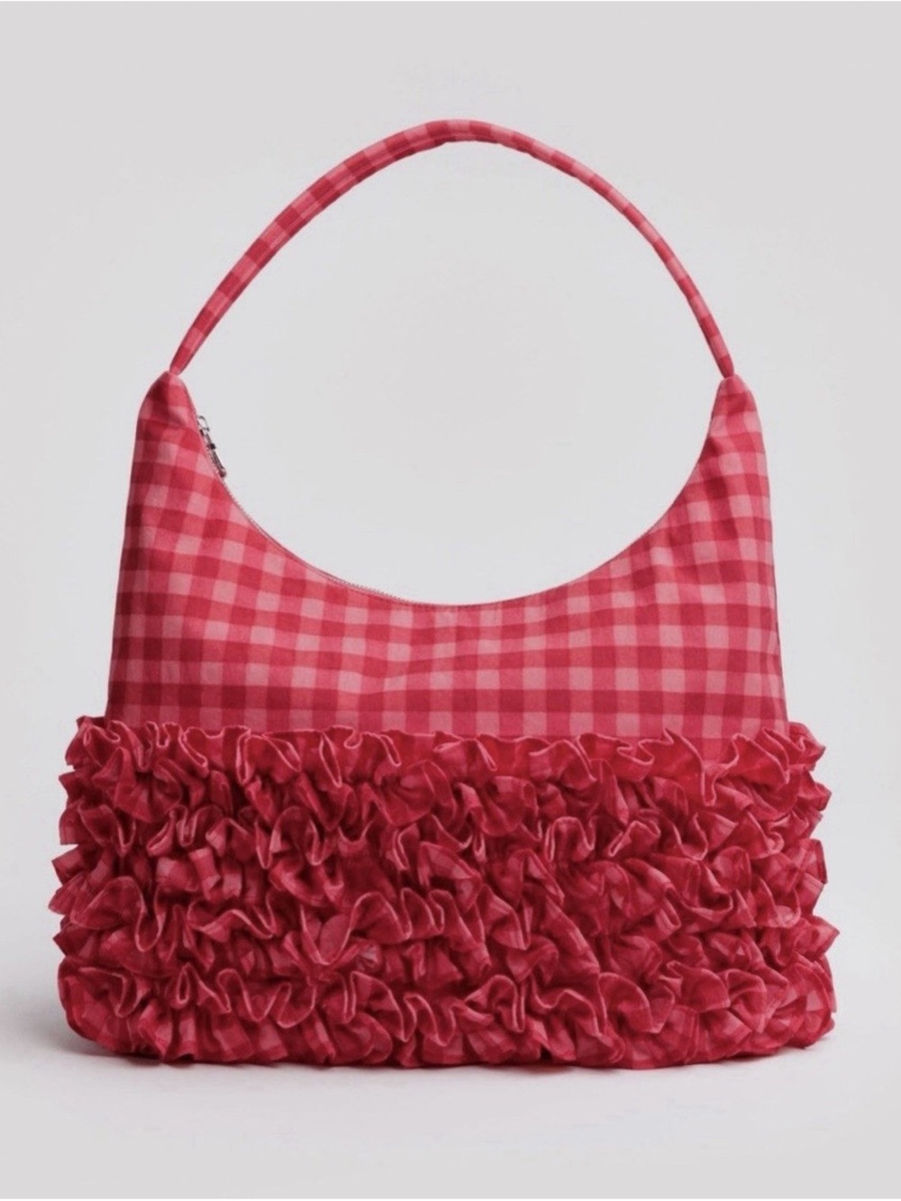BAGGU x Molly Goddard Ruby Gingham Ruffle Shoulder Bag NWT